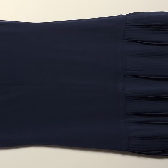 MICHAEL KORS Pleated Hem Shift Dress In Navy Blue Size Small - Picture 9 of 13
